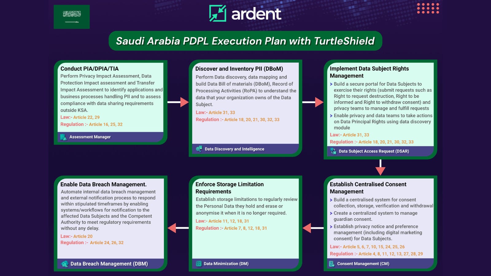 Kingdom of Saudi Arabia's (KSA) Execution: Six Steps to Comply with PDPL